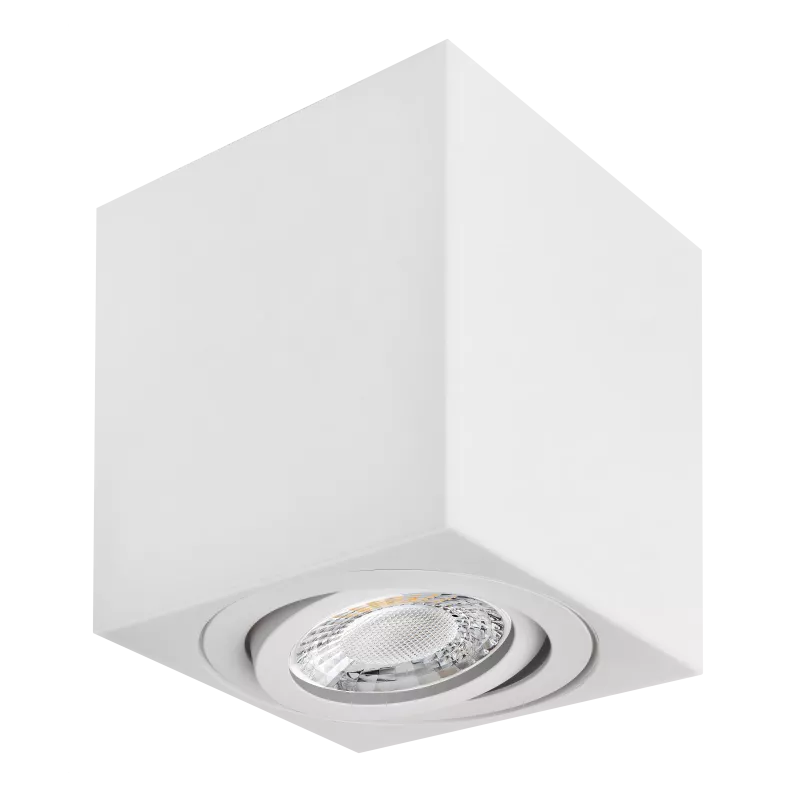 LED Aufbaustrahler | 360° schwenkbar | eckig | weiß pulverbeschichtet | GU10 230V