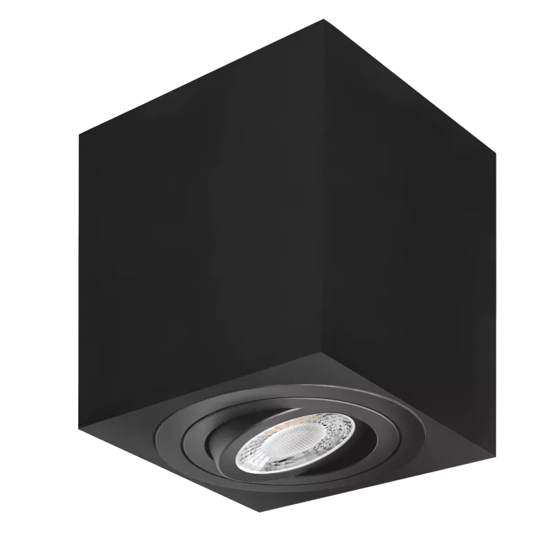 LED Aufbaustrahler | 360° schwenkbar | eckig | schwarz pulverbeschichtet | GU10 230V