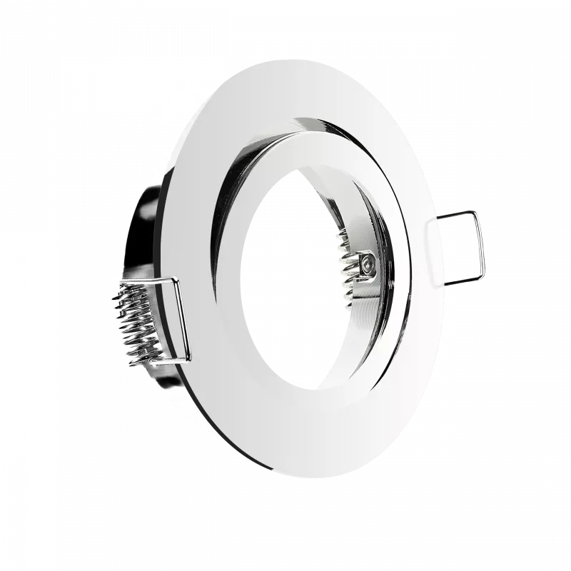 LED Einbaustrahler Chrom glänzend | rund | 360° schwenkbar | Lochmaß Ø 68mm - 75mm | Einbautiefe 64mm | Anschlussfertig mit GU10 230V Fassung 
