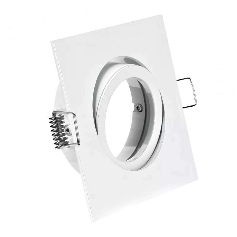 LED Einbaustrahler weiß | quadratisch | 30° schwenkbar | Lochmaß Ø 68mm - 80mm | Einbautiefe 64mm | Anschlussfertig mit GU10 230V Fassung 
