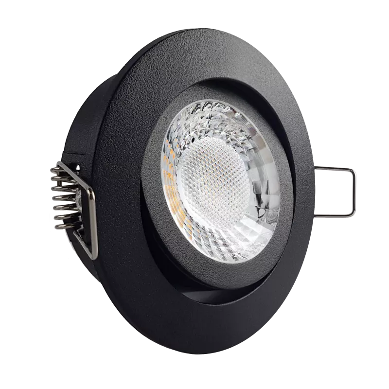 LED Einbaustrahler schwarz pulverbeschichtet | rund | 360° schwenkbar | Lochmaß Ø 68mm - 75mm | Einbautiefe 64mm | Anschlussfertig mit GU10 230V Fassung 