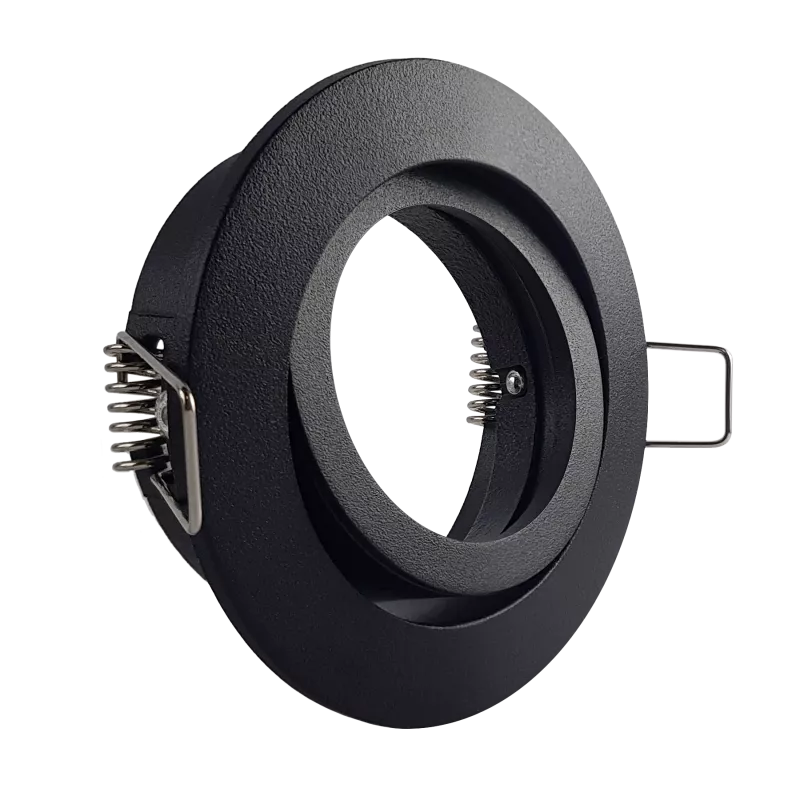 LED Einbaustrahler schwarz pulverbeschichtet | rund | 360° schwenkbar | Lochmaß Ø 68mm - 75mm | Einbautiefe 64mm | Anschlussfertig mit GU10 230V Fassung 