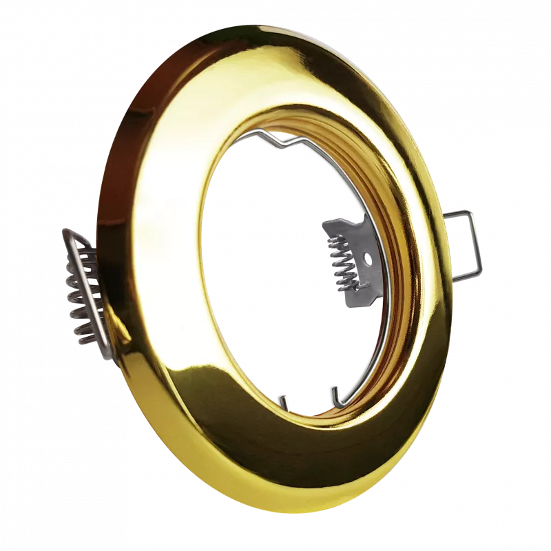 LED Einbaustrahler Gold glänzend | rund | Lochmaß Ø 55mm - 75mm | Einbautiefe 64mm | Anschlussfertig mit GU10 230V Fassung 