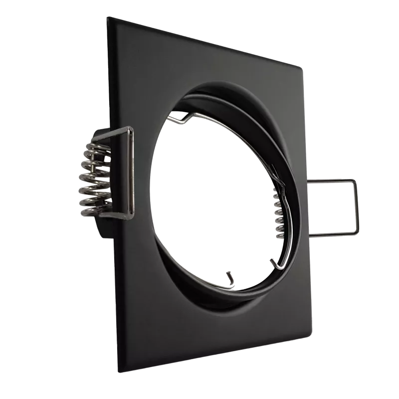 LED Einbaustrahler schwarz | quadratisch | 30° schwenkbar | Lochmaß Ø 68mm - 78mm | Einbautiefe 64mm | Anschlussfertig mit GU10 230V Fassung 