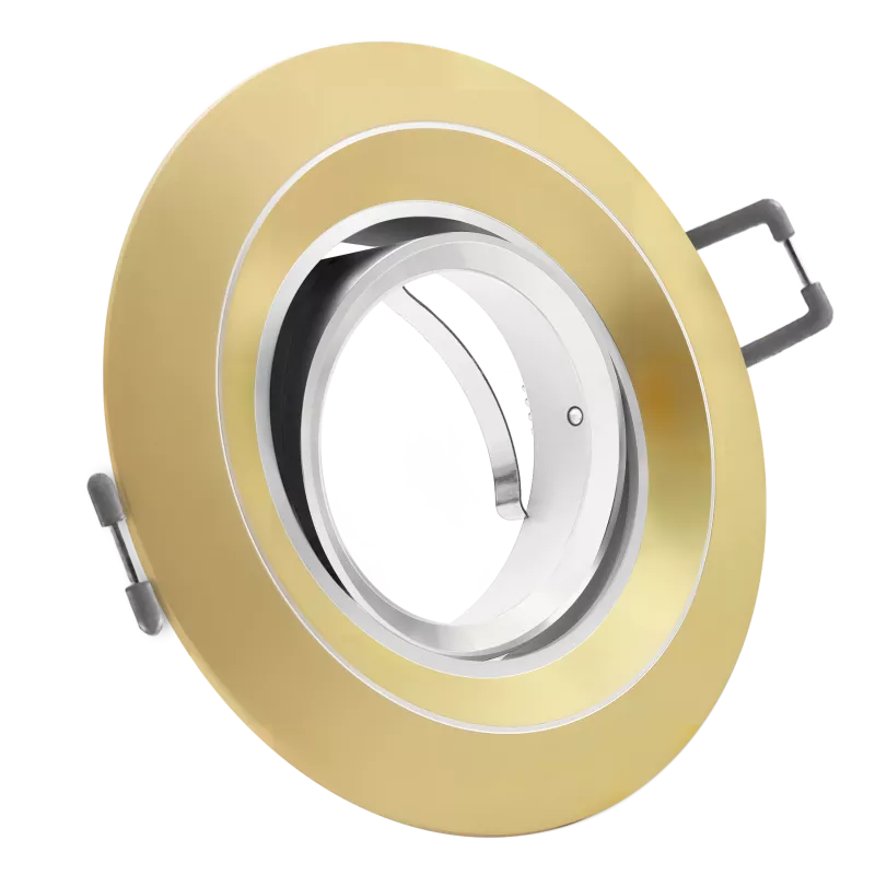 LED Einbaustrahler Gold matt | rund | 360° schwenkbar | Lochmaß Ø 68mm - 95mm | Einbautiefe 64mm | Anschlussfertig mit GU10 230V Fassung 