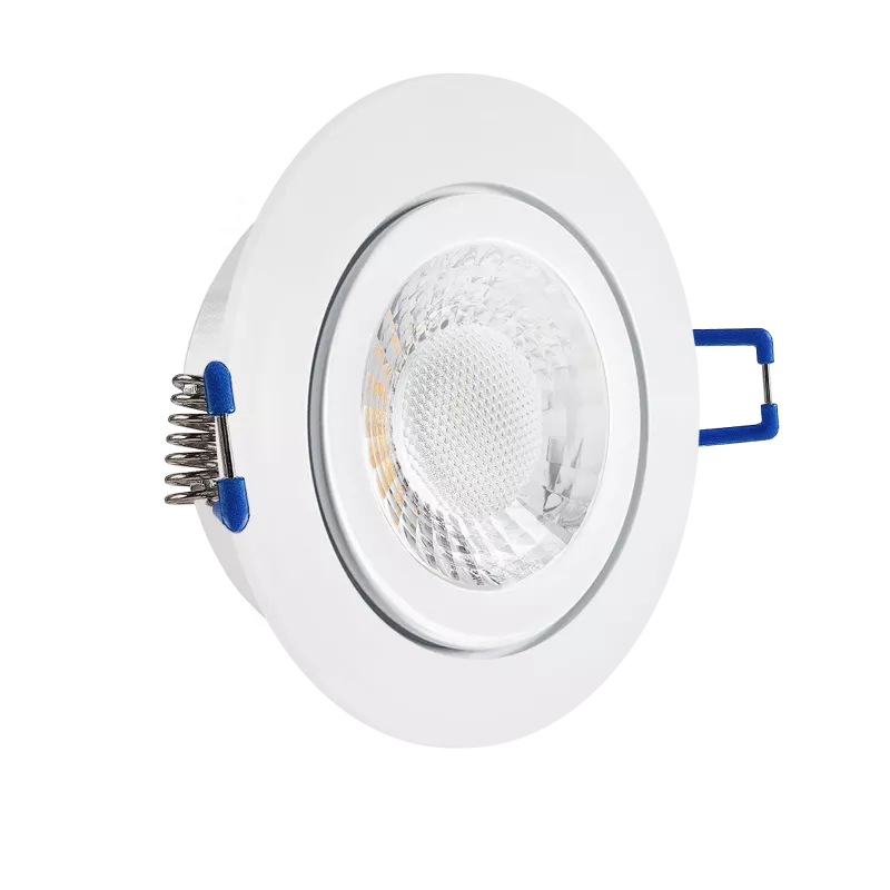LED Einbaustrahler Feuchtraum IP44 weiß | rund Echtglas | Lochmaß Ø 60mm - 75mm | Einbautiefe 64mm | Anschlussfertig mit GU10 230V Fassung 