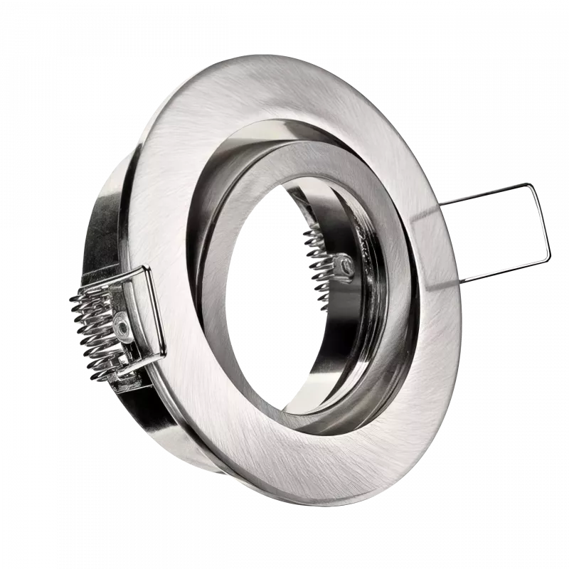 LED Einbaustrahler Edelstahl gebürstet | rund | 360° schwenkbar | Lochmaß Ø 68mm - 75mm | geringe Einbautiefe 25mm | Anschlussfertig 