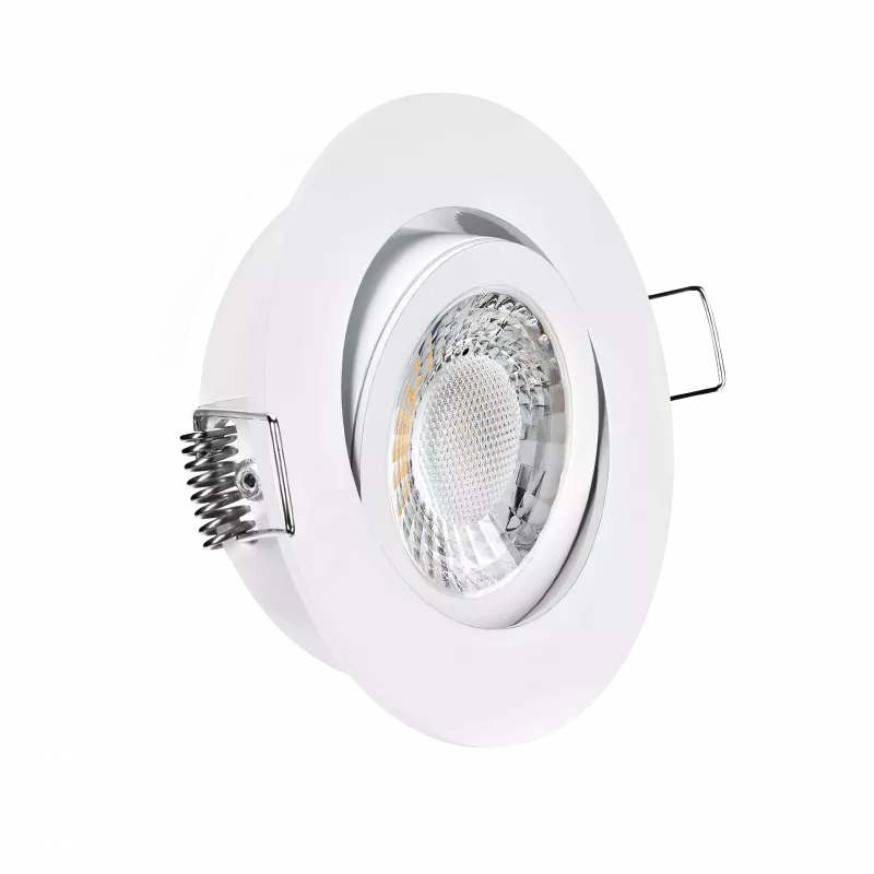 LED Einbaustrahler weiß | rund | 360° schwenkbar | Lochmaß Ø 68mm - 75mm | geringe Einbautiefe 25mm | Anschlussfertig 