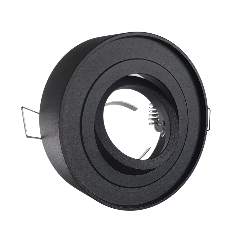 LED Aufbau Einbaustrahler schwarz pulverbeschichtet | rund | 360° schwenkbar | Lochmaß Ø 85mm - 90mm | geringe Einbautiefe 19mm 