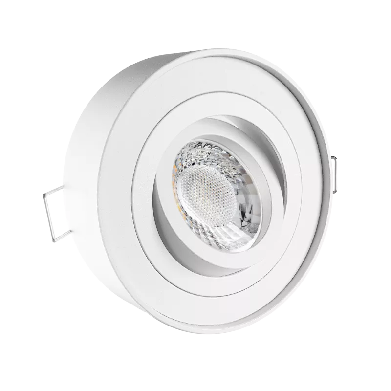 LED Aufbau Einbaustrahler weiß pulverbeschichtet | rund | 360° schwenkbar | Lochmaß Ø 85mm - 90mm | geringe Einbautiefe 19mm 