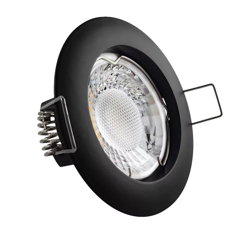 LED Einbaustrahler schwarz | rund | Lochmaß Ø 60mm - 70mm | geringe Einbautiefe 35mm | Anschlussfertig 