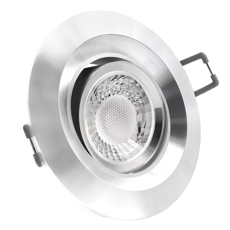 LED Einbaustrahler Aluminium | rund | 360° schwenkbar | Lochmaß Ø 68mm - 95mm | geringe Einbautiefe 27mm | Anschlussfertig 