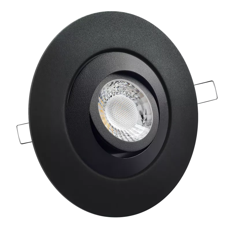 LED Einbaustrahler mit Blende großer Einbaudurchmesser schwarz | rund | schwenkbar | Lochmaß Ø 68mm - 135mm | Einbautiefe 64mm | GU10 230V 