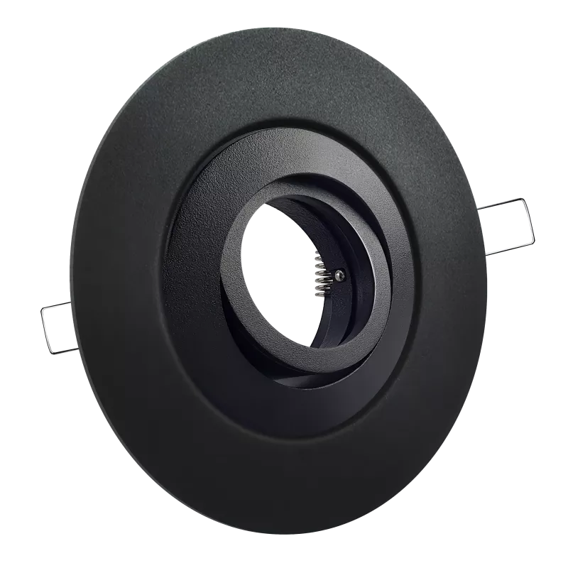 LED Einbaustrahler mit Blende großer Einbaudurchmesser schwarz | rund | schwenkbar | Lochmaß Ø 68mm - 135mm | geringe Einbautiefe 25mm 