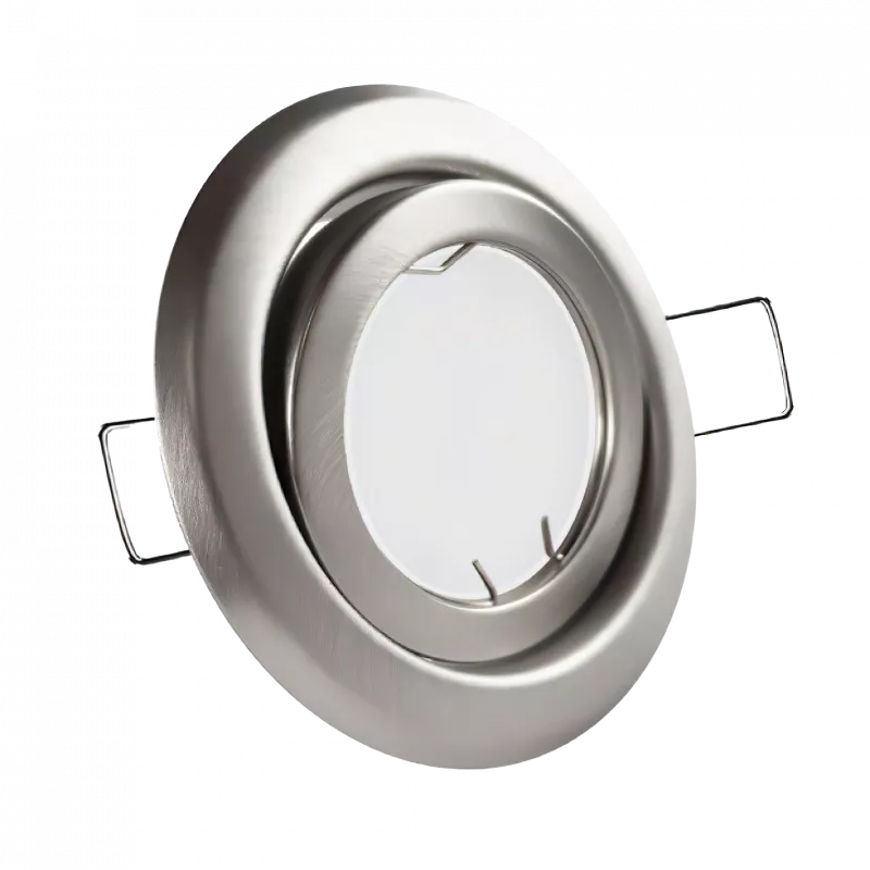 LED Einbaustrahler Edelstahl gebürstet | rund | 360° schwenkbar | Lochmaß Ø 78mm - 85mm | Einbautiefe 55mm | Anschlussfertig mit MR16 12V Fassung 