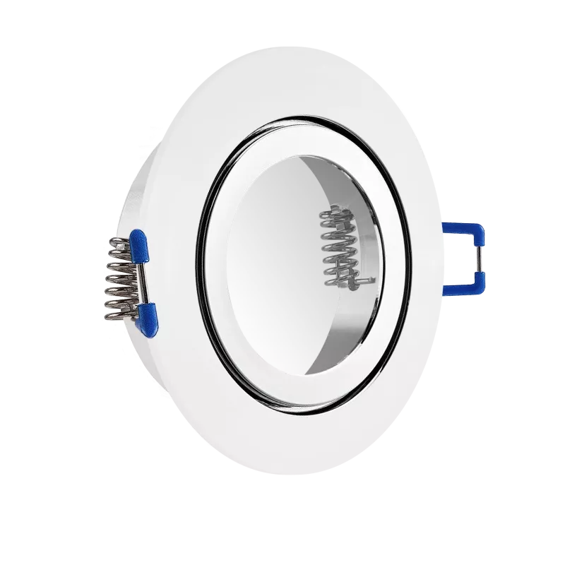LED Einbaustrahler Feuchtraum IP44 Chrom glänzend | rund Echtglas | Lochmaß Ø 60mm - 75mm | Einbautiefe 55mm | Anschlussfertig mit MR16 12V Fassung 