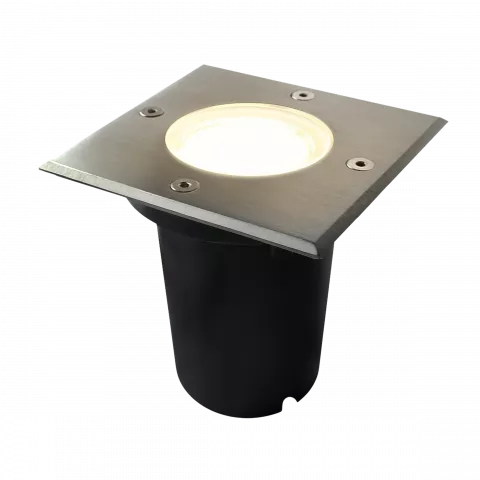 LED Bodeneinbaustrahler | quadratisch | Edelstahl | Außenleuchte | Bodenleuchte | IP67 | GU10 230V Spiegelung