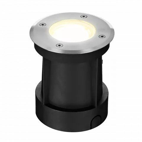 LED Bodeneinbaustrahler | rund | durchschleifbar | Edelstahl | Außenleuchte | Bodenleuchte | IP67 | GU10 230V Spiegelung