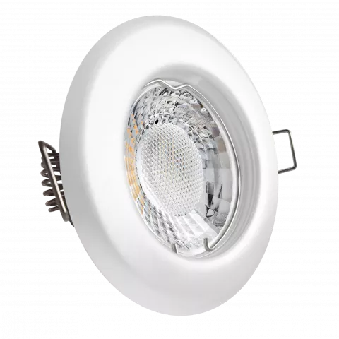 LED Einbaustrahler weiß | rund | Lochmaß Ø 55mm - 75mm | Einbautiefe 64mm | Anschlussfertig mit GU10 230V Fassung  Spiegelung