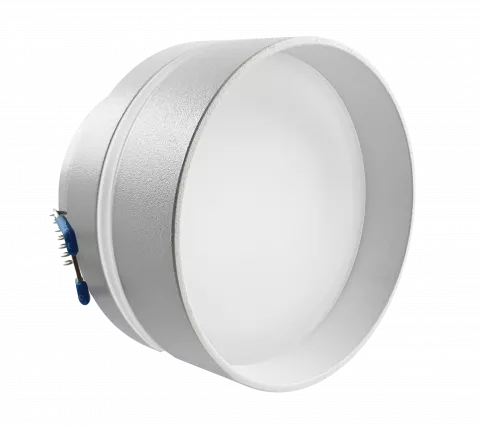 LED Aufbau Einbaustrahler weiß pulverbeschichtet | rund Glas (satiniert) | Lochmaß Ø 68mm - 75mm | Einbautiefe 64mm | GU10 230V  Spiegelung