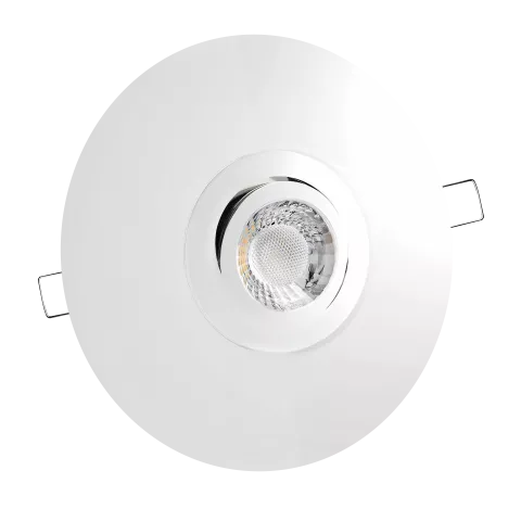 LED Einbaustrahler mit Blende großer Einbaudurchmesser Chrom glänzend | rund | schwenkbar | Lochmaß Ø 68mm - 180mm | Einbautiefe 64mm | GU10 230V  Spiegelung
