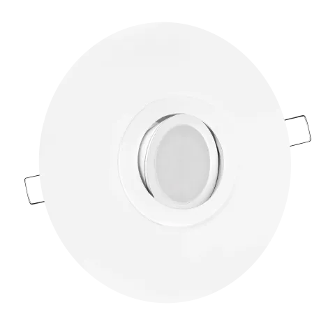 LED Einbaustrahler mit Blende großer Einbaudurchmesser weiß | rund | schwenkbar | Lochmaß Ø 68mm - 180mm | Einbautiefe 55mm | MR16 12V  Spiegelung