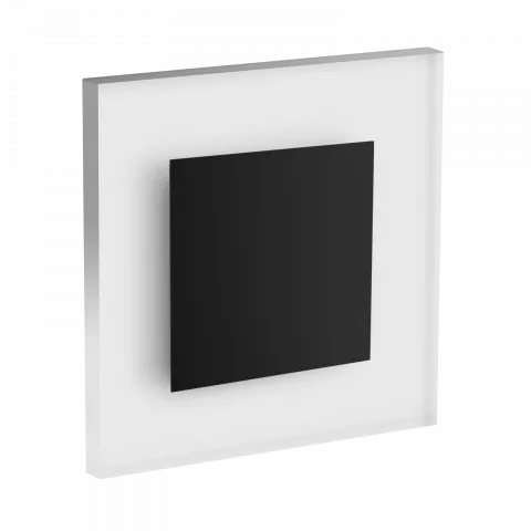 LED Treppenlicht | warmweiß 3000K | Unterputz Treppenbeleuchtung | indirekte Beleuchtung | quadratisch | Stufenleuchte schwarz matt | Wandeinbauleuchte inkl. Trafo für 230V  Spiegelung