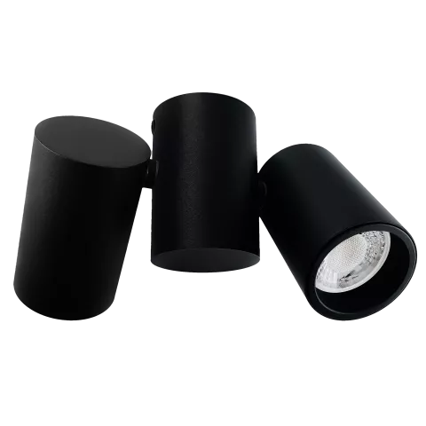 LED Deckenspot | 2-flammig | schwenkbar | Deckenstrahler | schwarz pulverbeschichtet | GU10 230V Spiegelung