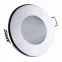 LED Einbaustrahler Feuchtraum IP44 Chrom glänzend | rund (satiniert) | Lochmaß Ø 68mm - 75mm | Einbautiefe 64mm | Anschlussfertig mit GU10 230V Fassung 