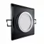 LED Einbaustrahler schwarz spiegelnd | quadratisch Echtglas | Lochmaß Ø 68mm - 80mm | Einbautiefe 64mm | Anschlussfertig mit GU10 230V Fassung 