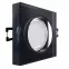 LED Aufbau Einbaustrahler schwarz spiegelnd | quadratisch Echtglas | Lochmaß Ø 68mm - 80mm | Einbautiefe 64mm | GU10 230V 