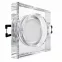 LED Aufbau Einbaustrahler spiegelnd | quadratisch Echtglas | Lochmaß Ø 68mm - 80mm | geringe Einbautiefe 22mm 