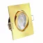 LED Einbaustrahler Gold-Messing gebürstet | quadratisch | 30° schwenkbar | Lochmaß Ø 68mm - 80mm | geringe Einbautiefe 25mm | Anschlussfertig 
